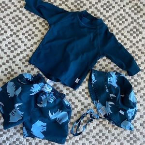 3-6M blue rhino swim set - 3 pieces